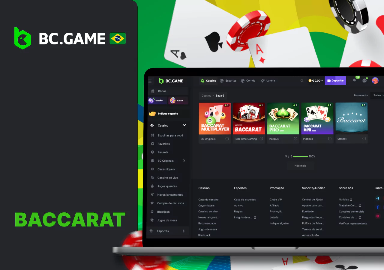 Jogos de Baccarat na plataforma BC Game