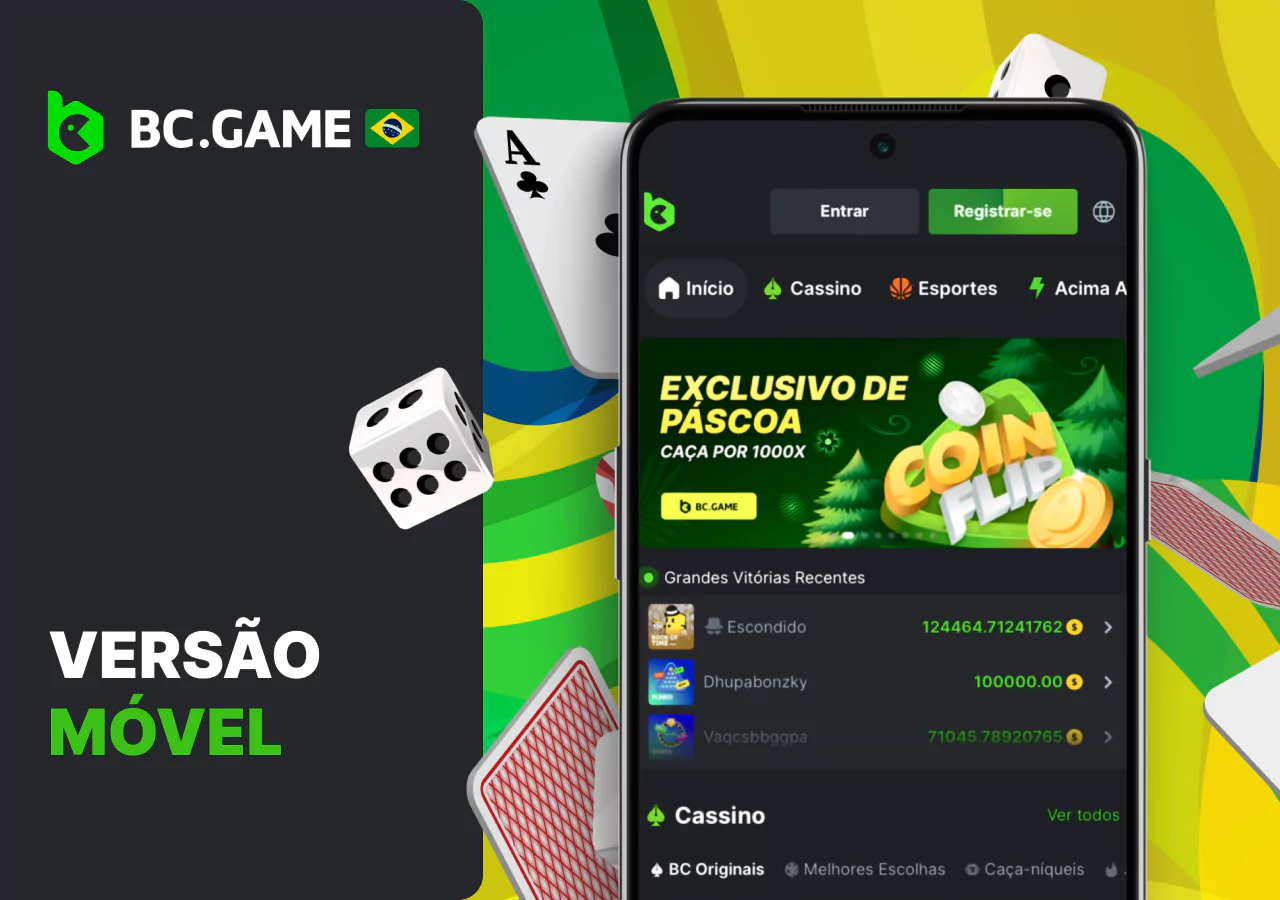 BC Game aplicativo móvel de cassino online