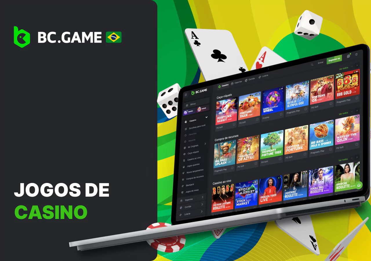 Uma ampla seleção de jogos de cassino na BC Game Brasil